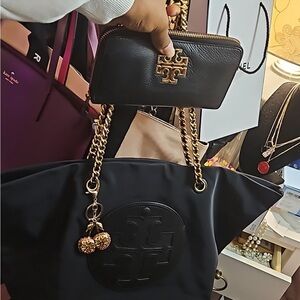 Tory Burch tote and wallet.